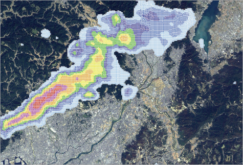 図：降雨分布の表示