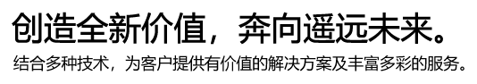 创造全新价值，奔向遥远未来。 结合多种技术，为客户提供有价值的解决方案及丰富多彩的服务。