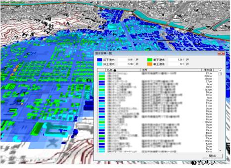 浸水建物検索・一覧表示