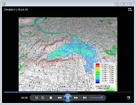 氾濫結果の動画出力、KMLデータ出力